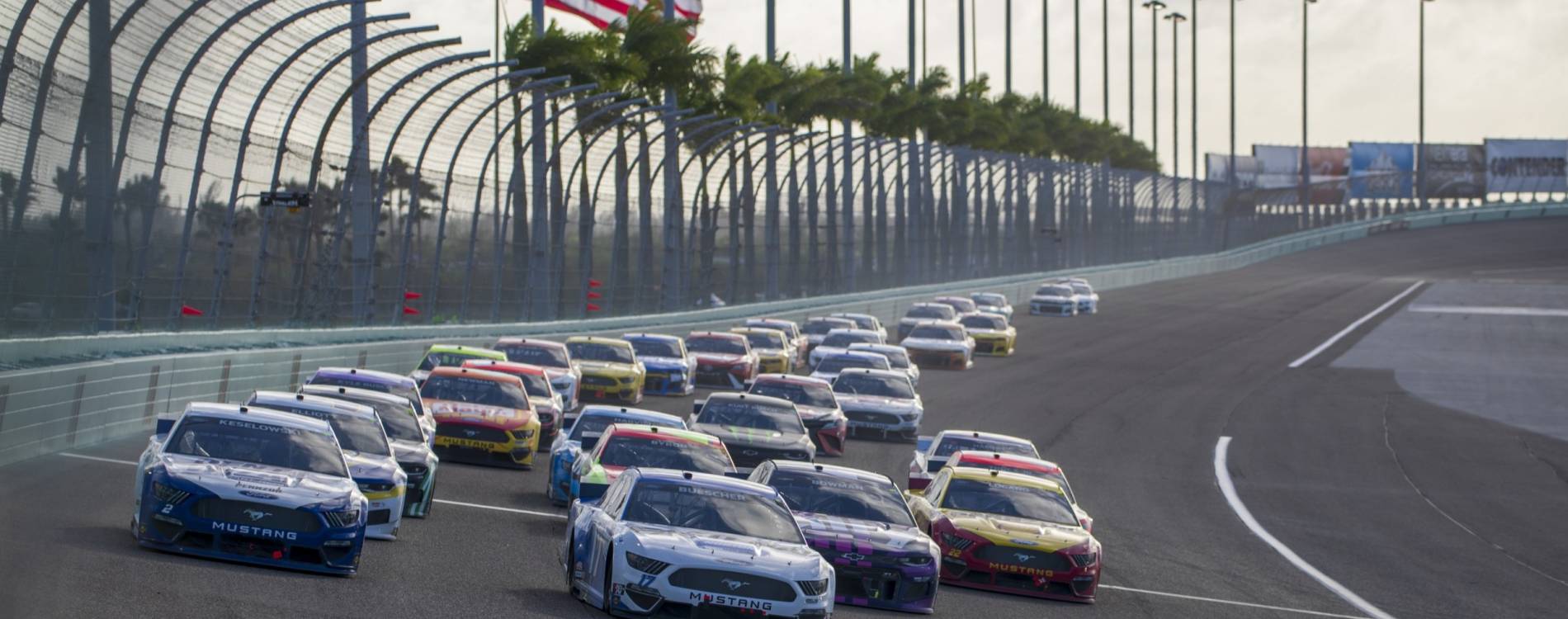 Cars race at Homestead-Miami Speedway