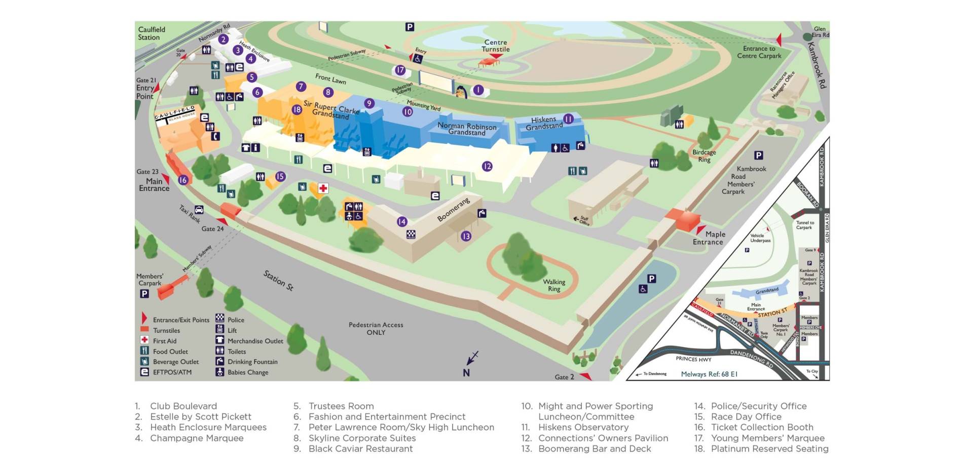 Caulfield Racecourse Map