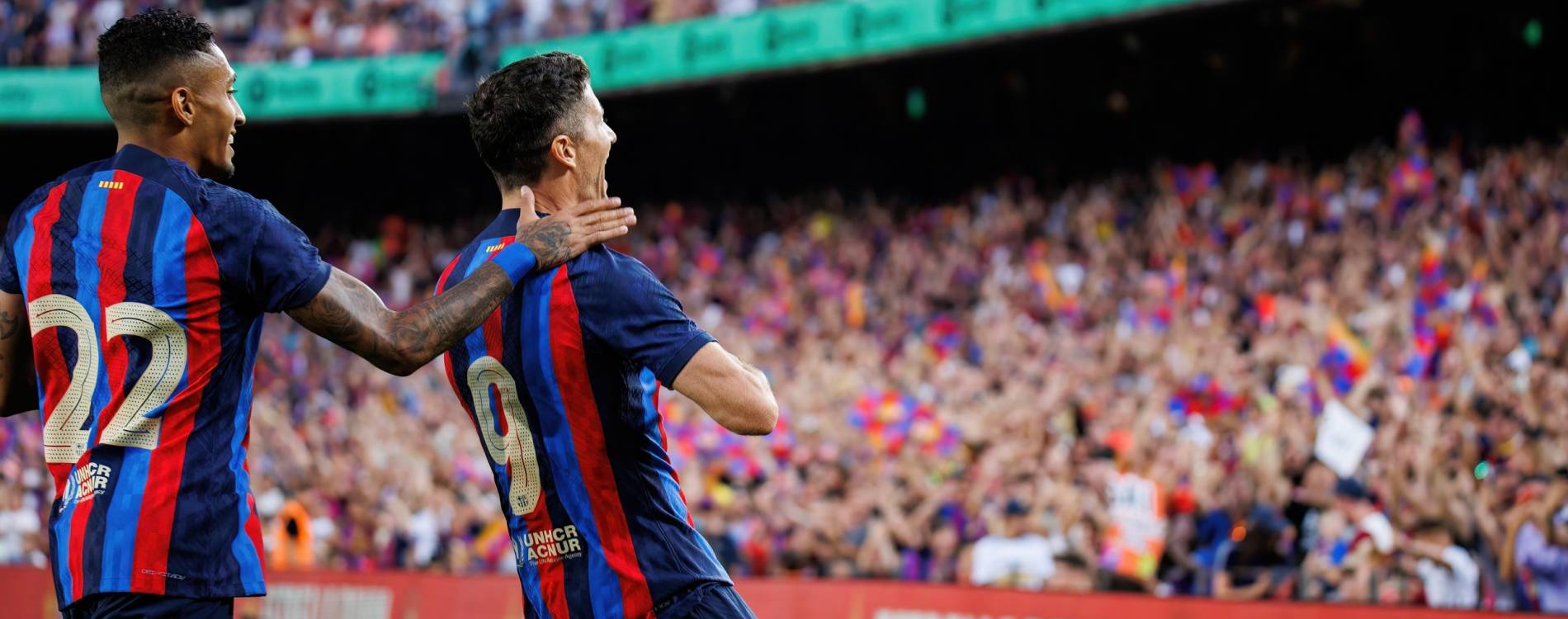 Celebrating at the Joan Gamper Trophy
