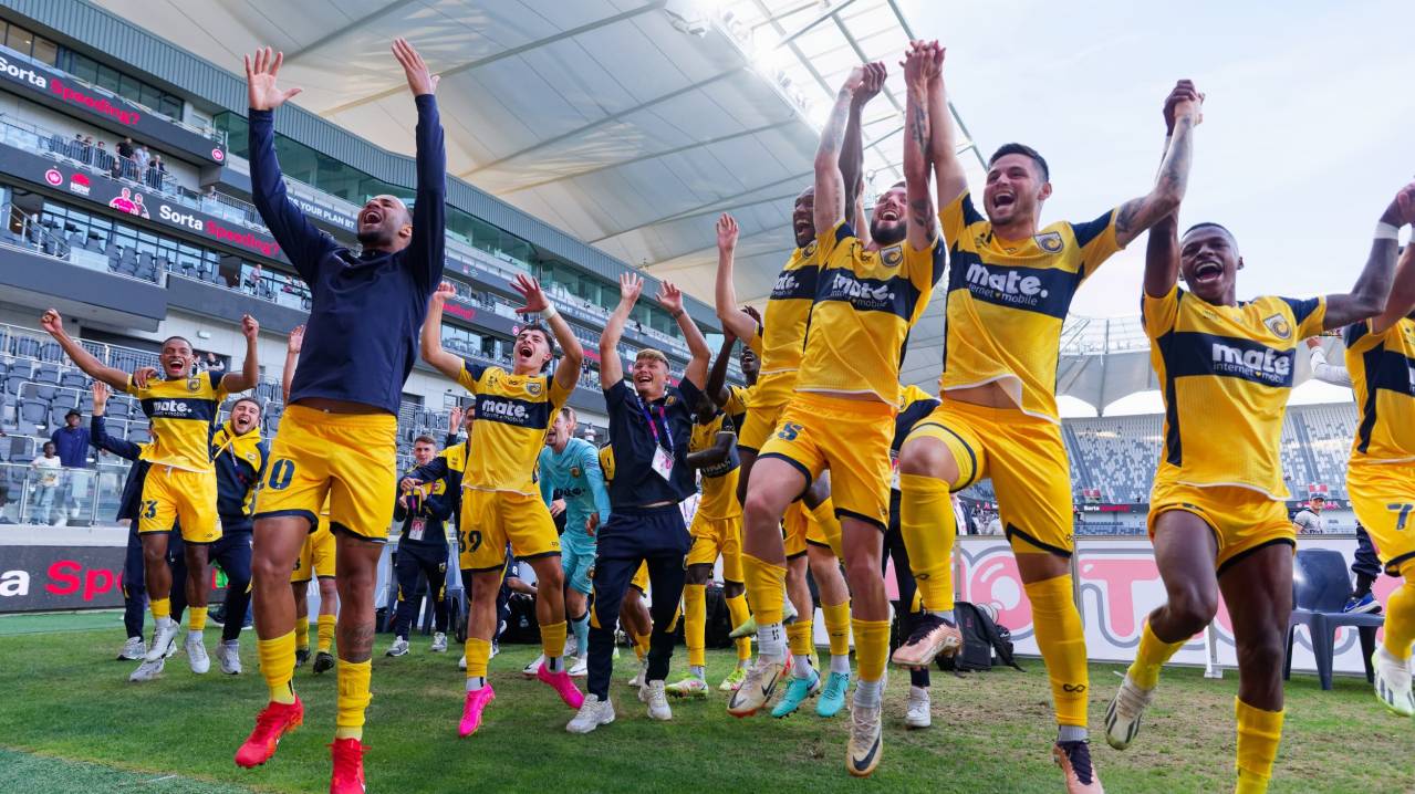 Central Coast Mariners celebrate a win