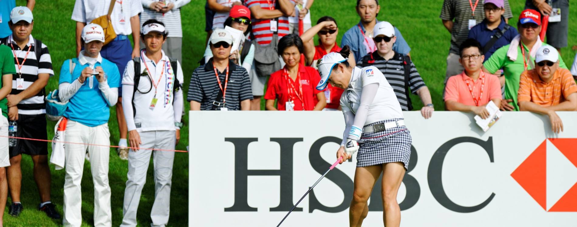 Chie Arimura takes a shot at the HSBC Women's World Championship event