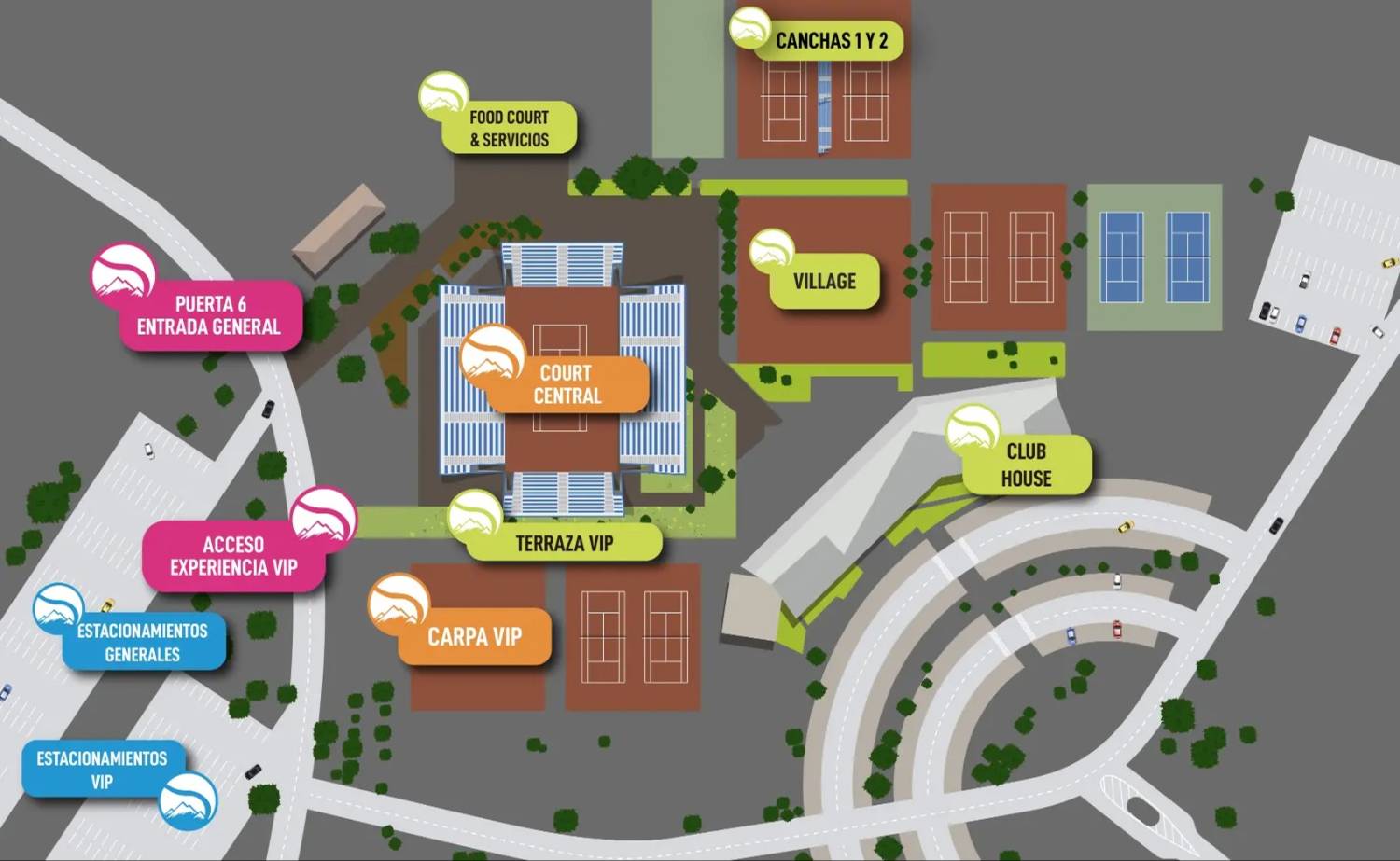 Club Deportivo Universidad Católica Tennis Complex Map