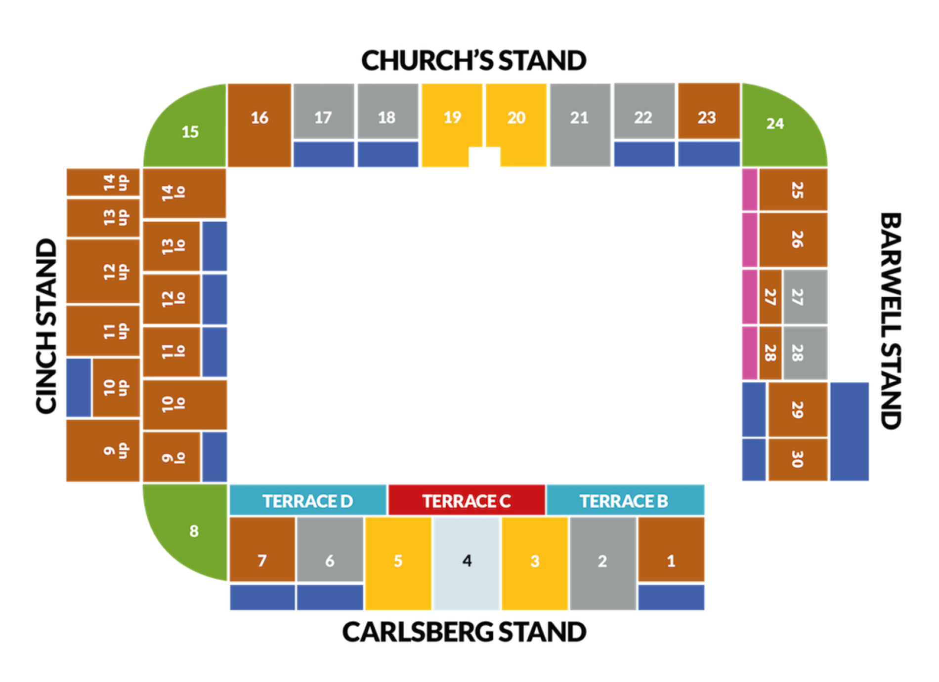 Cinch Stadium at Franklin's Gardens Map