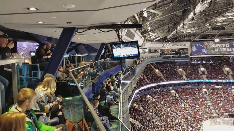 Club 500 views across Rogers Arena