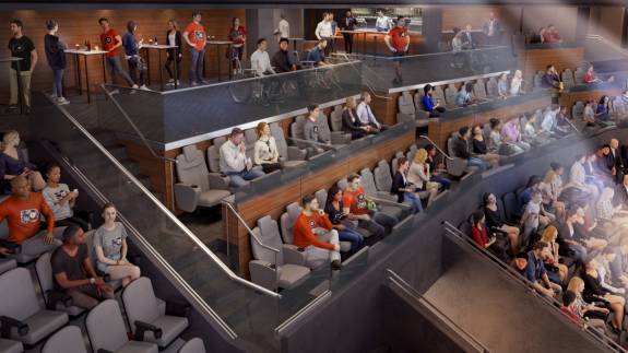 Club seating at Wells Fargo Center