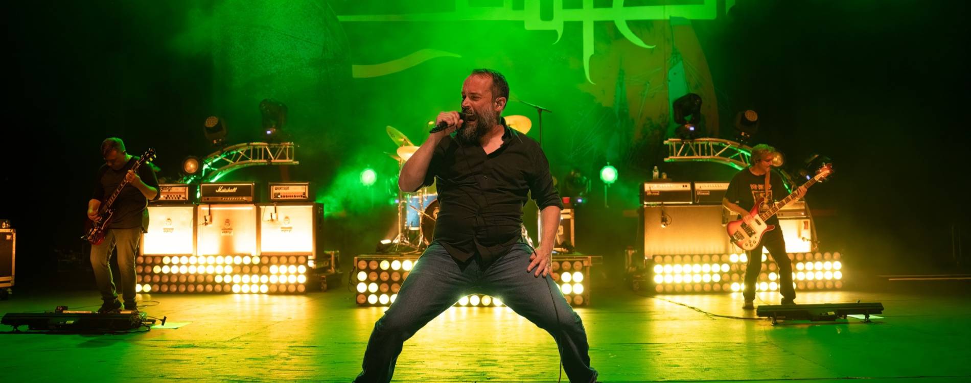 Clutch performing at Michigan Lottery Amphitheater