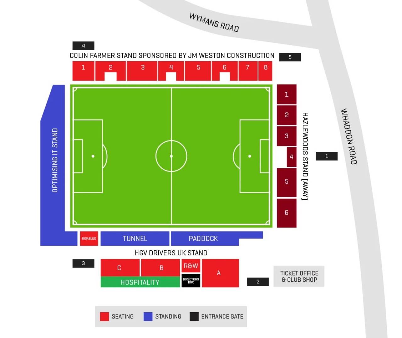 Completely-Suzuki Stadium (Whaddon Road) Map