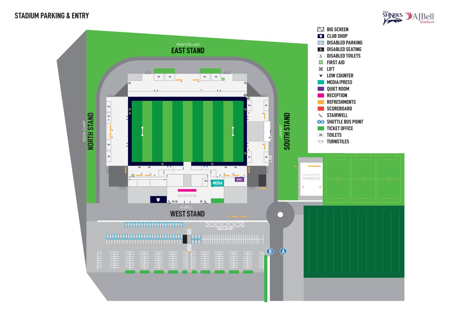 CorpAcq Stadium Map
