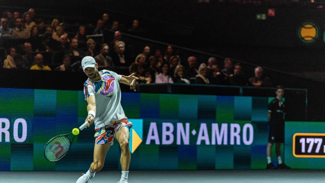 Courtside seating, located behind the baseline at the ABN AMRO Open