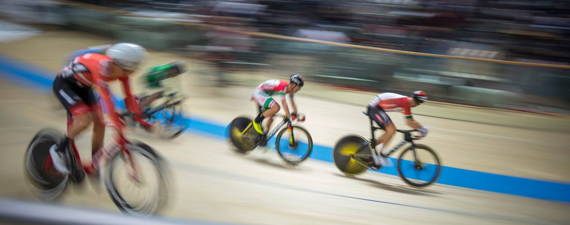 Cyclists in Velodrome