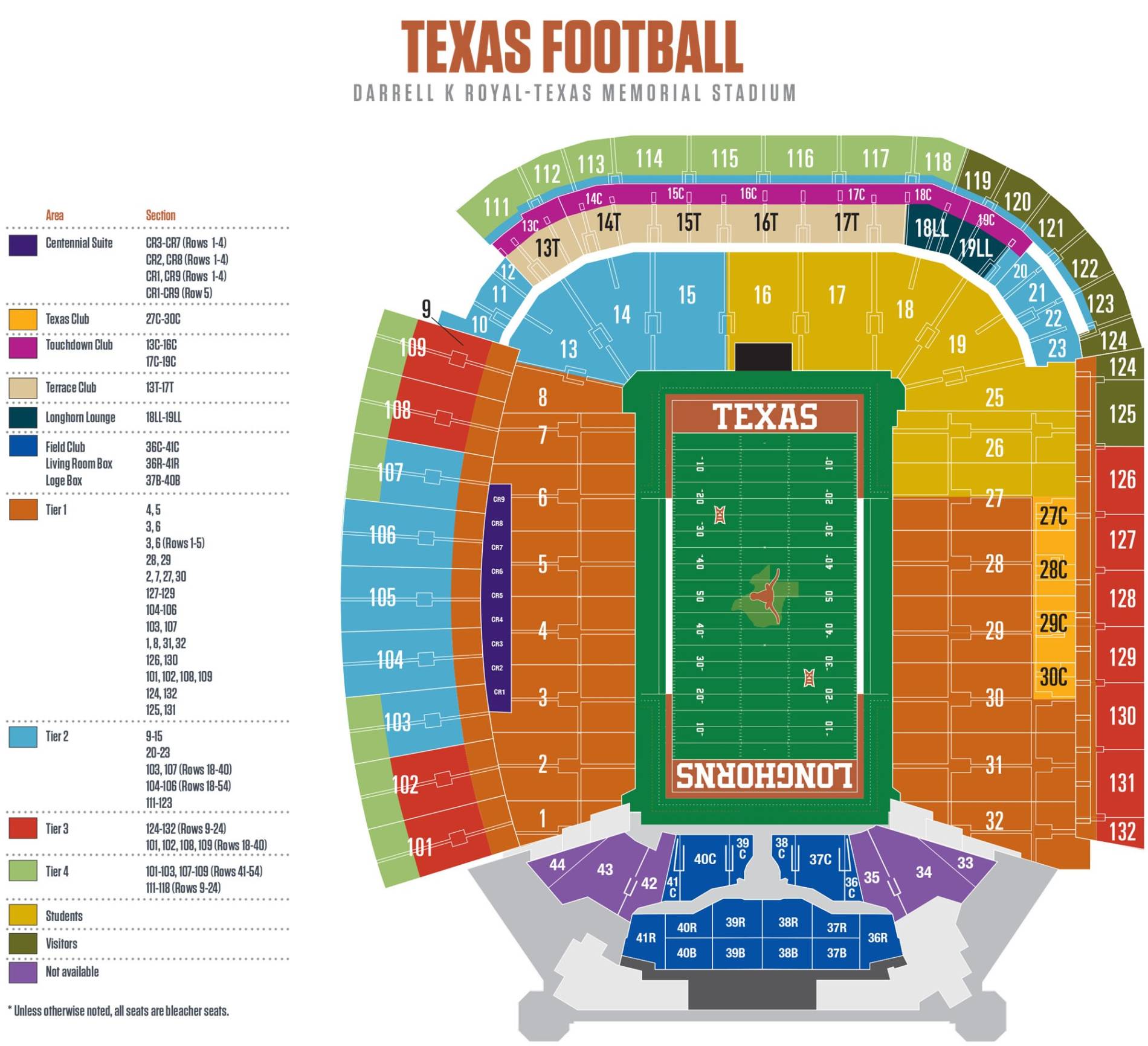 Texas Football Stadium Seating Chart