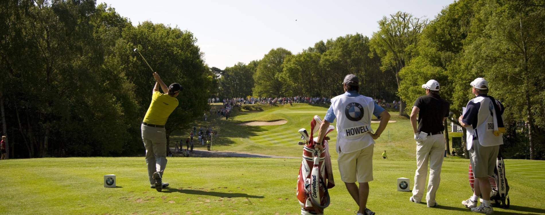 David Howell teeing off at the BMW PGA Championship
