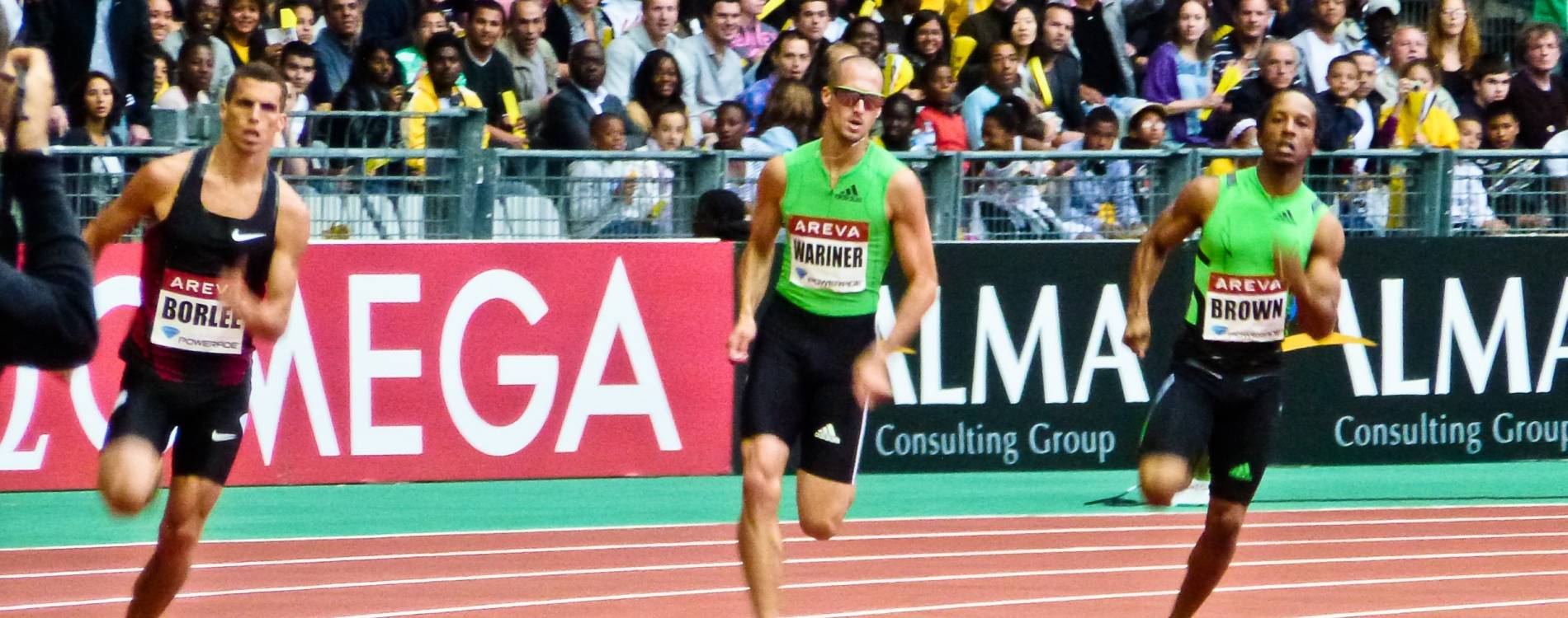 Diamond League athletes on the track