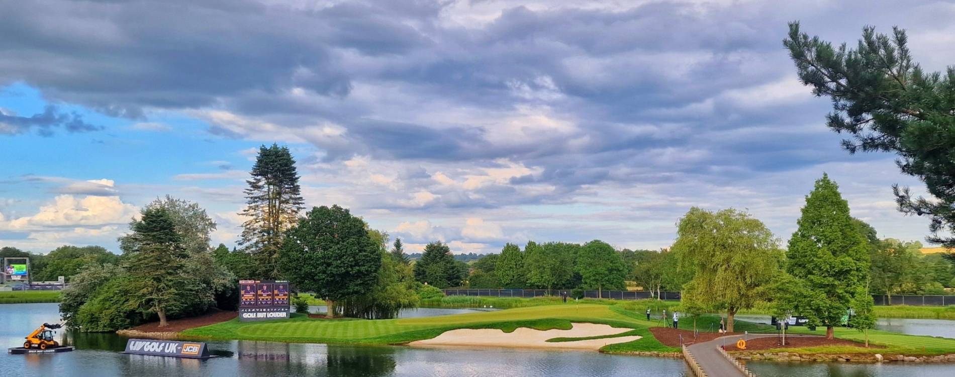 Dramatic shot of the island green at JCB Golf and Country Club