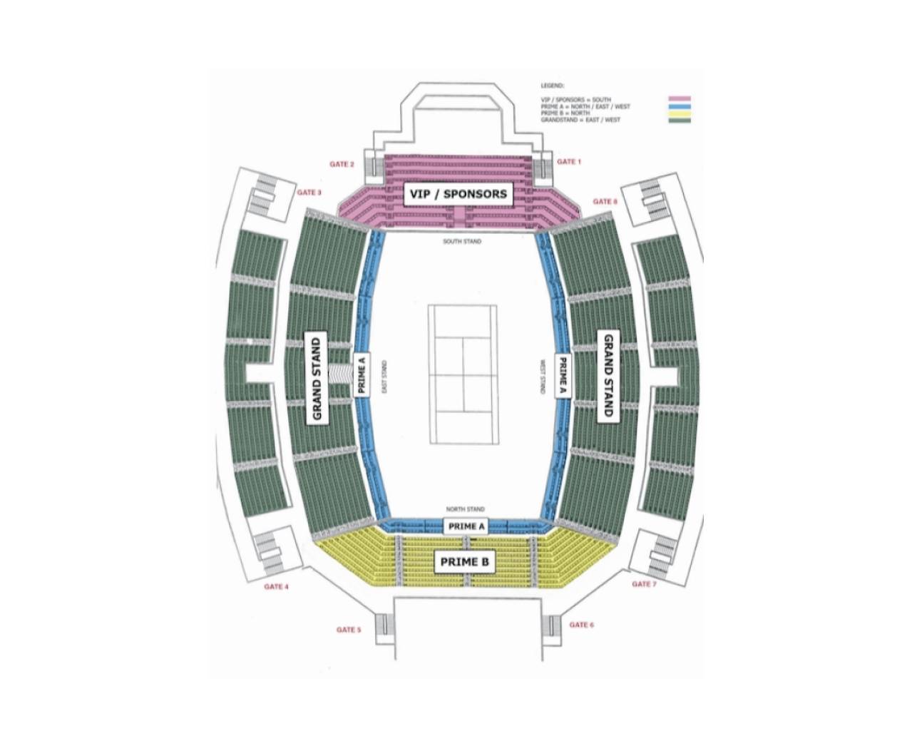 Dubai Duty Free Tennis Stadium Map