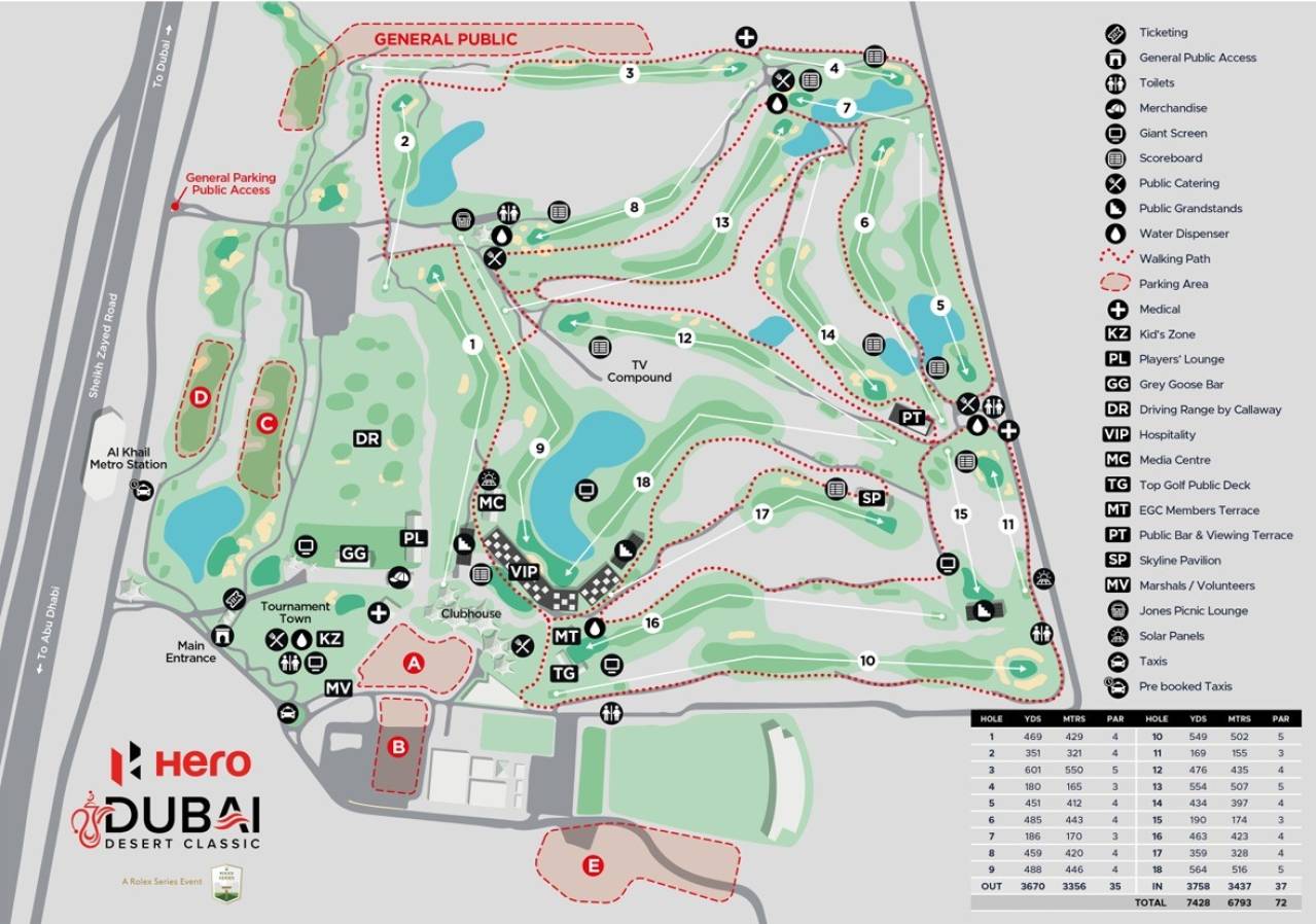 Emirates Golf Club Map