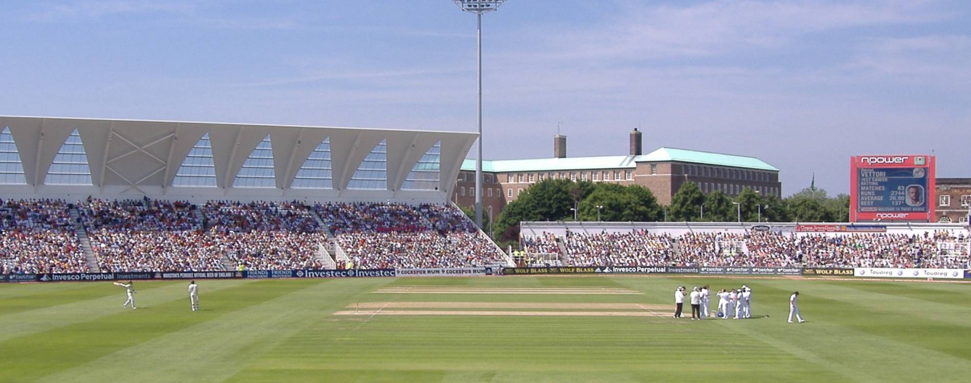 England celebrate a wicket at Trent Bridge