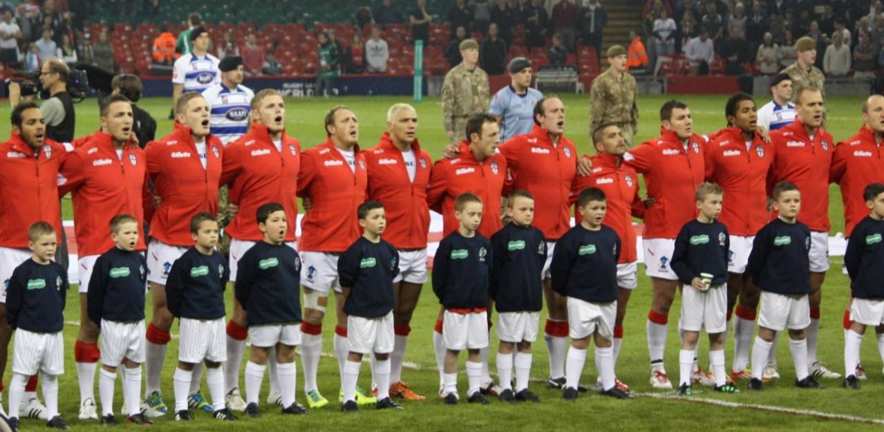 England's rugby league team, prior to a match against Australia