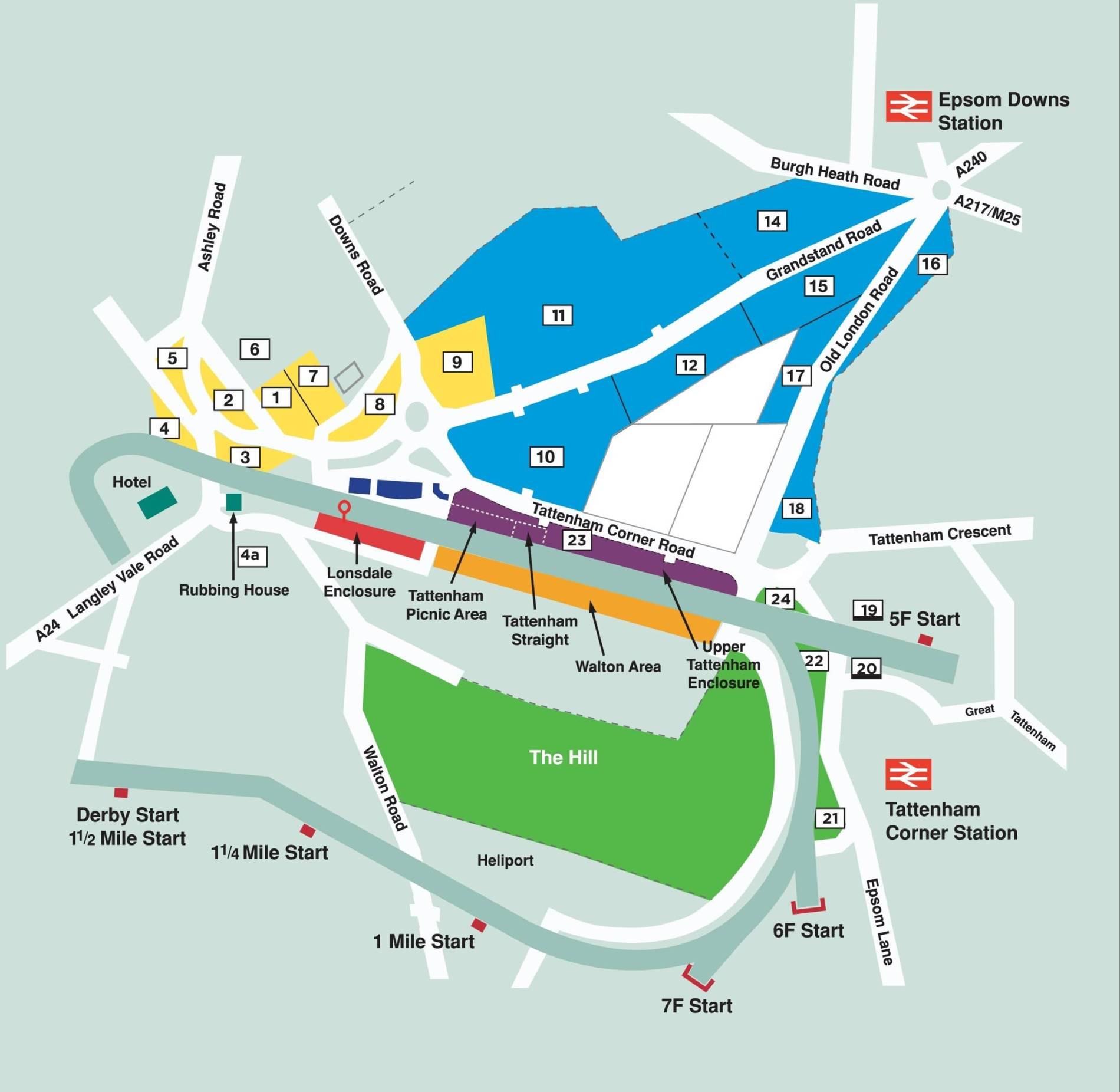 Epsom Downs Parking Map 41131 