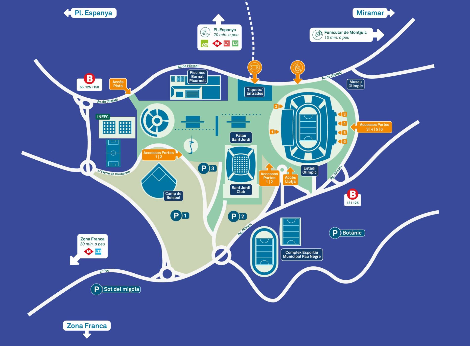 Estadi Olímpic Lluís Companys Map