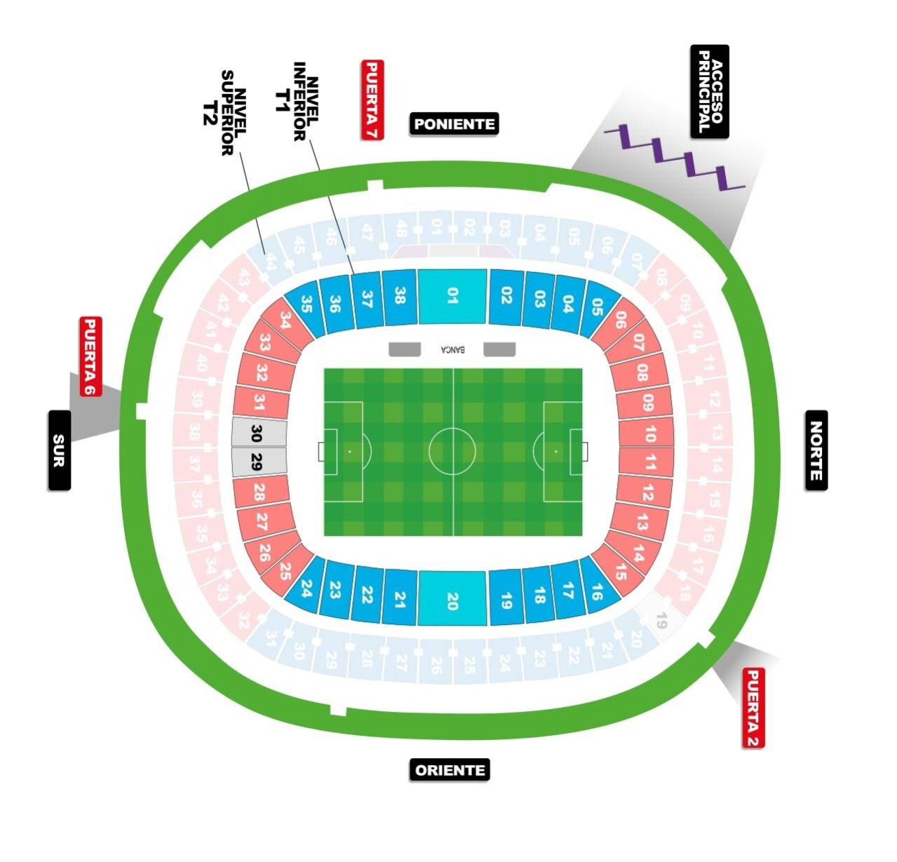 Estadio Akron Map