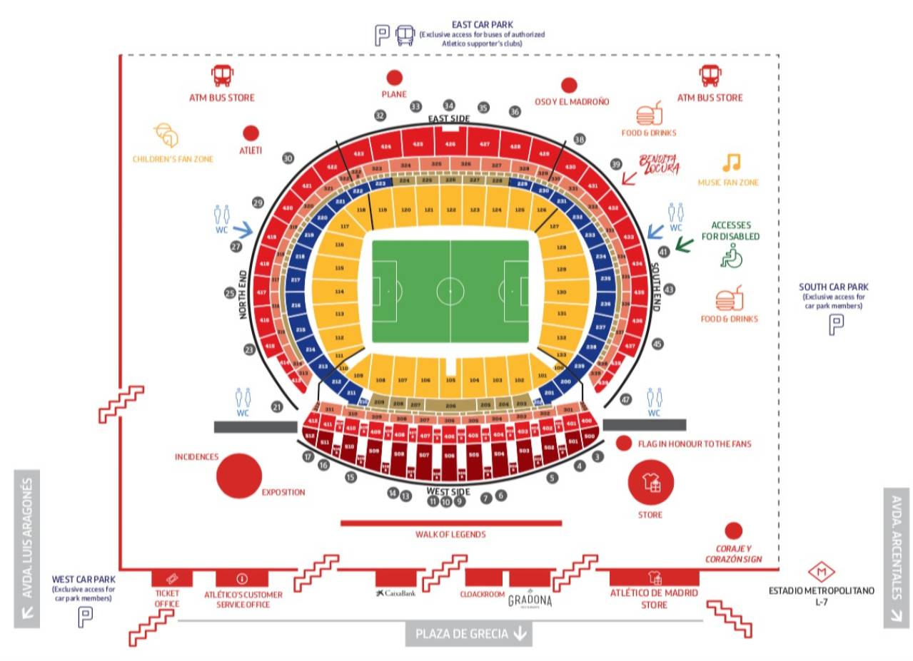 Estadio Metropolitano Map