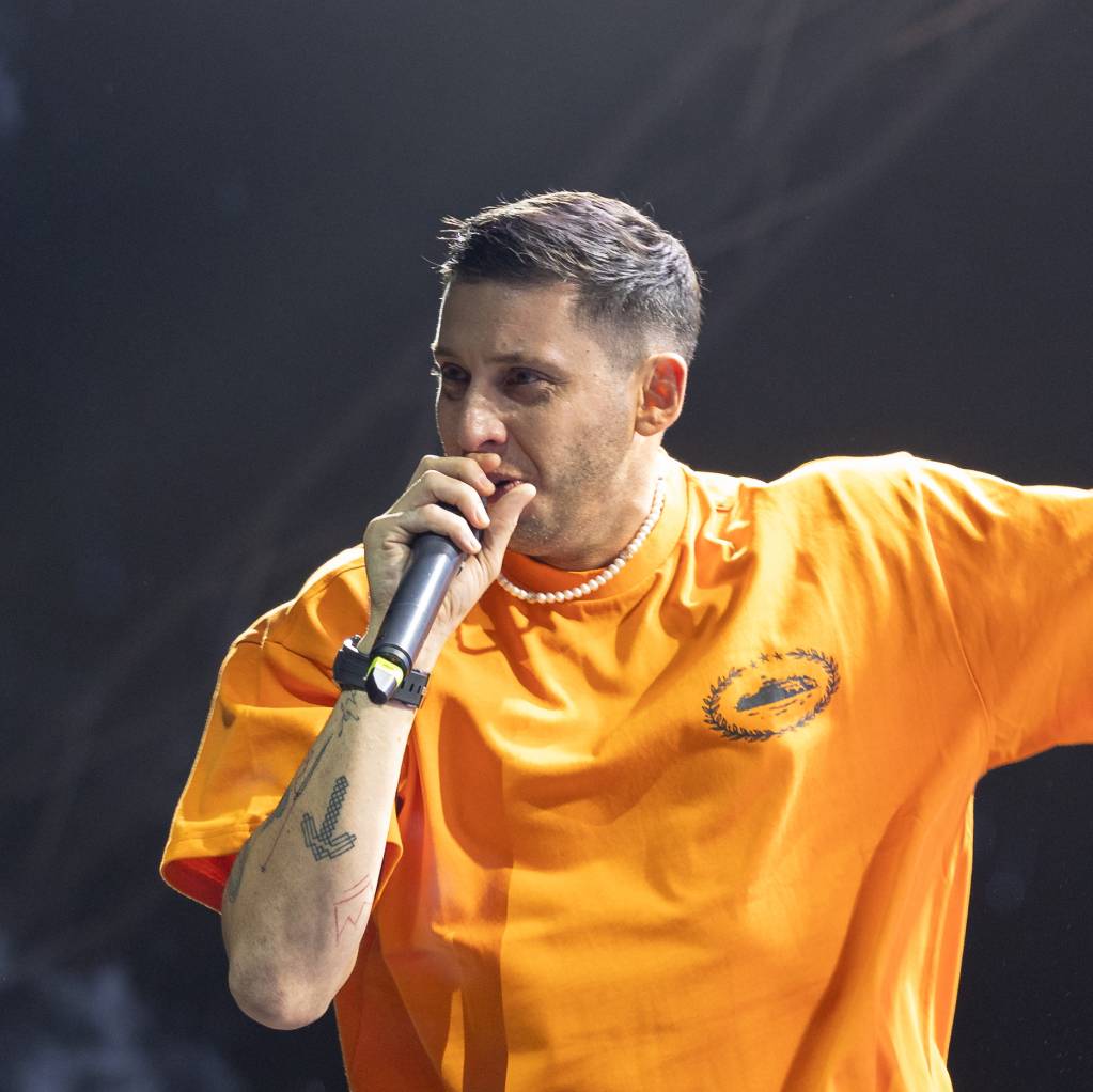 Example (Elliot Gleave) performs at Lazydays Festival in Southend-on-Sea, UK