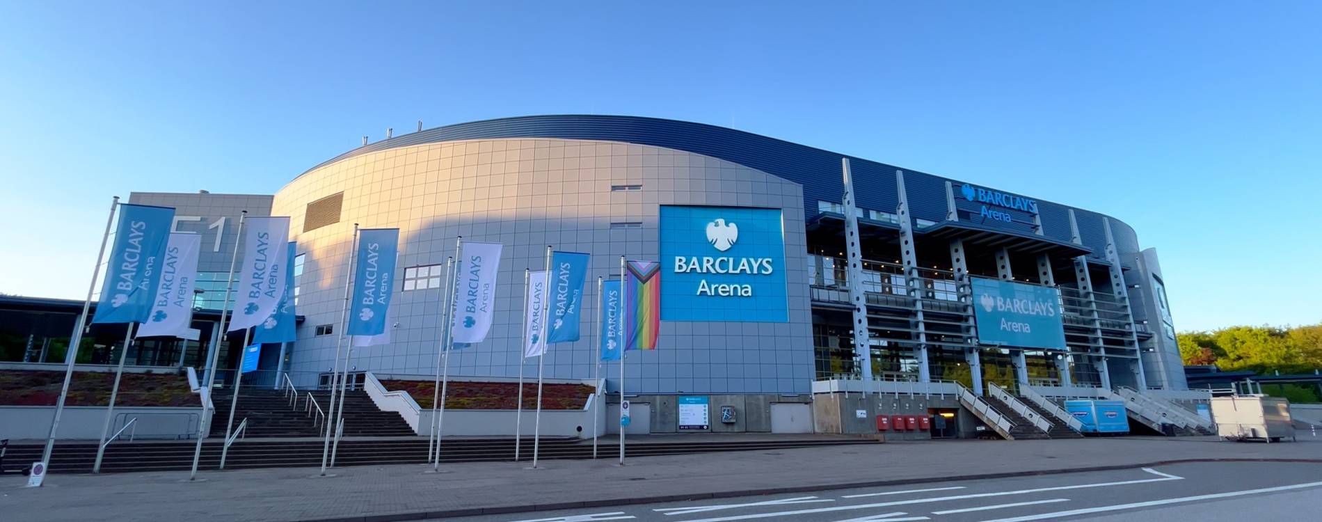 Exterior view of Barclays Arena Hamburg