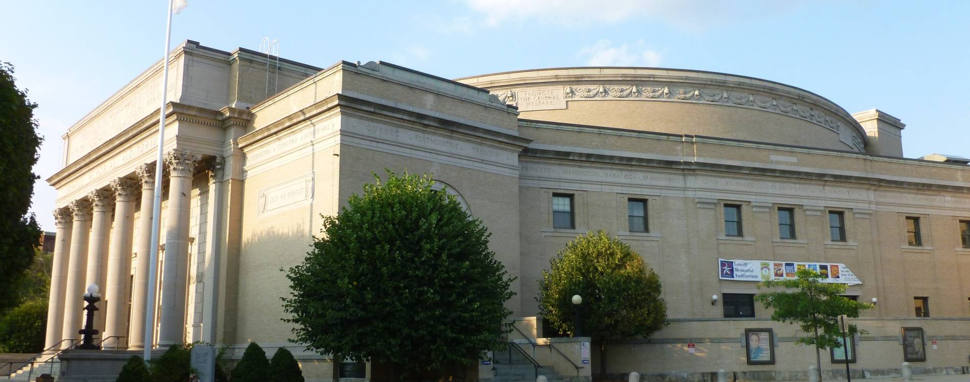 Exterior view of Lowell Memorial Auditorium