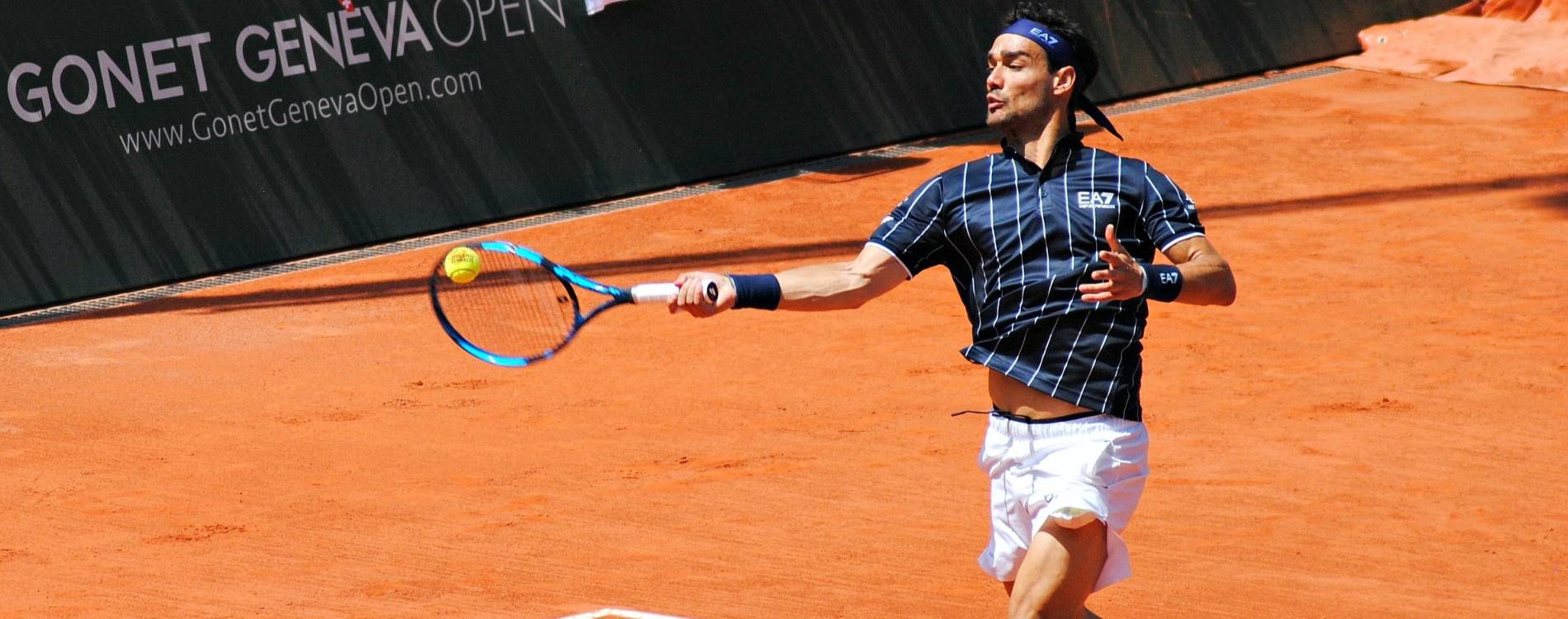 Fabio Fognini competing at the Geneva Open