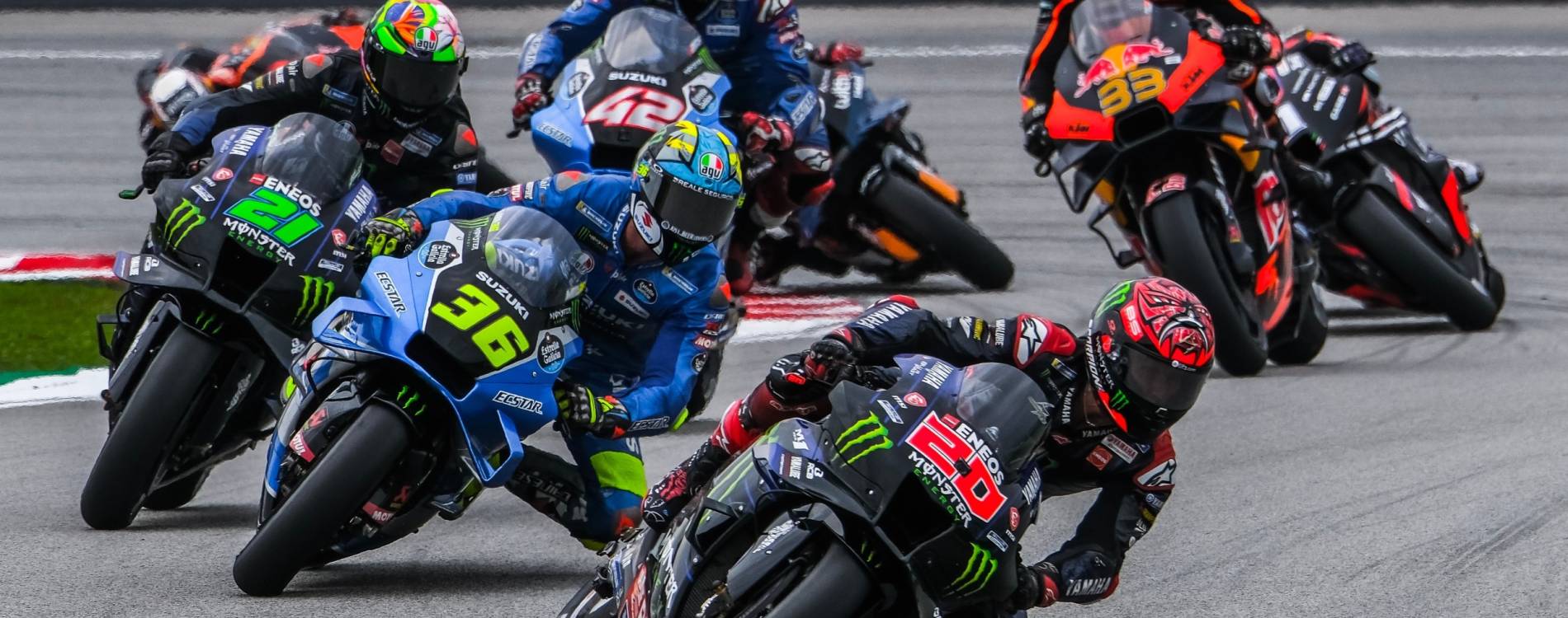 Fabio Quartararo leads the pack at the Malaysian Motorcycle Grand Prix