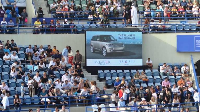 Fans at the Zayed Sports City International Tennis Center