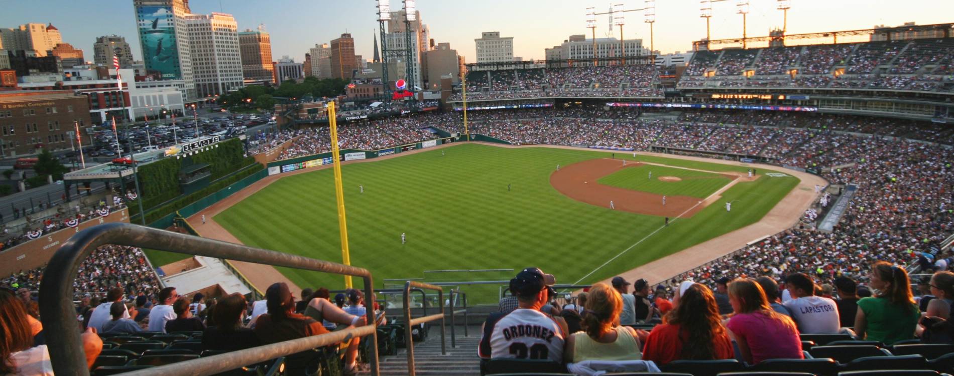 Fans enjoy the action at Comerica Park in Detroit
