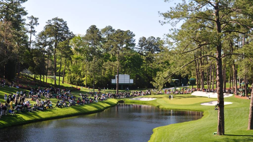 Fans gather at Augusta National to watch The Masters