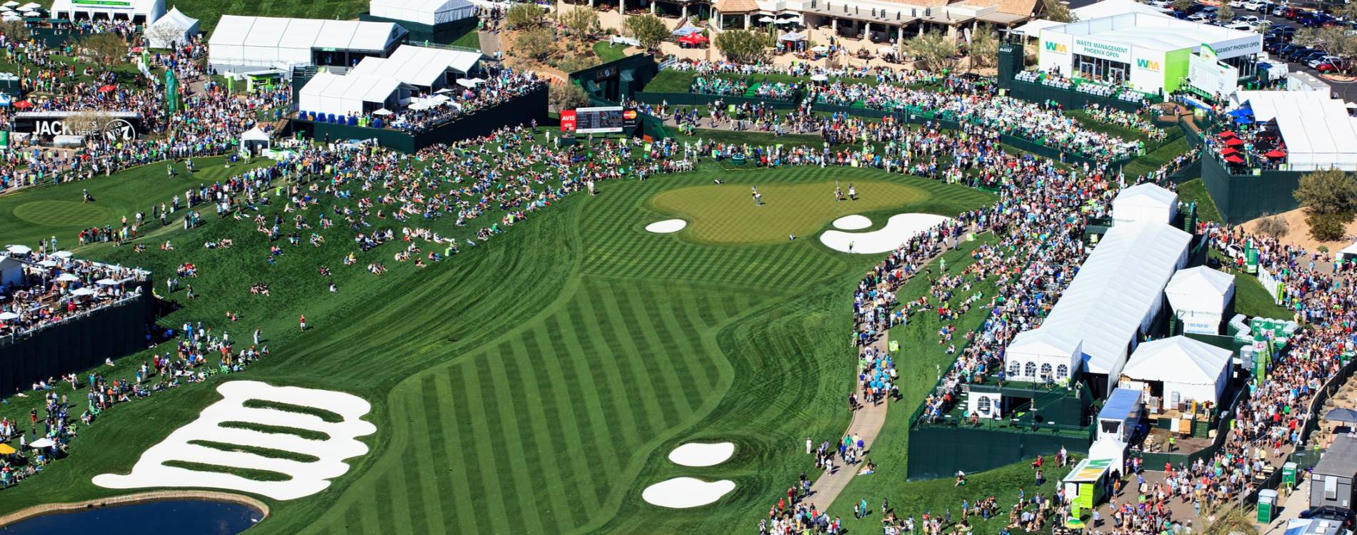 Fans set up at a hole at the WM Phoenix Open