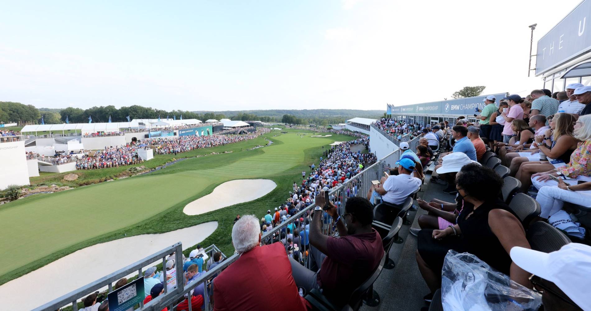 Fans watch the BMW Championship from the stands