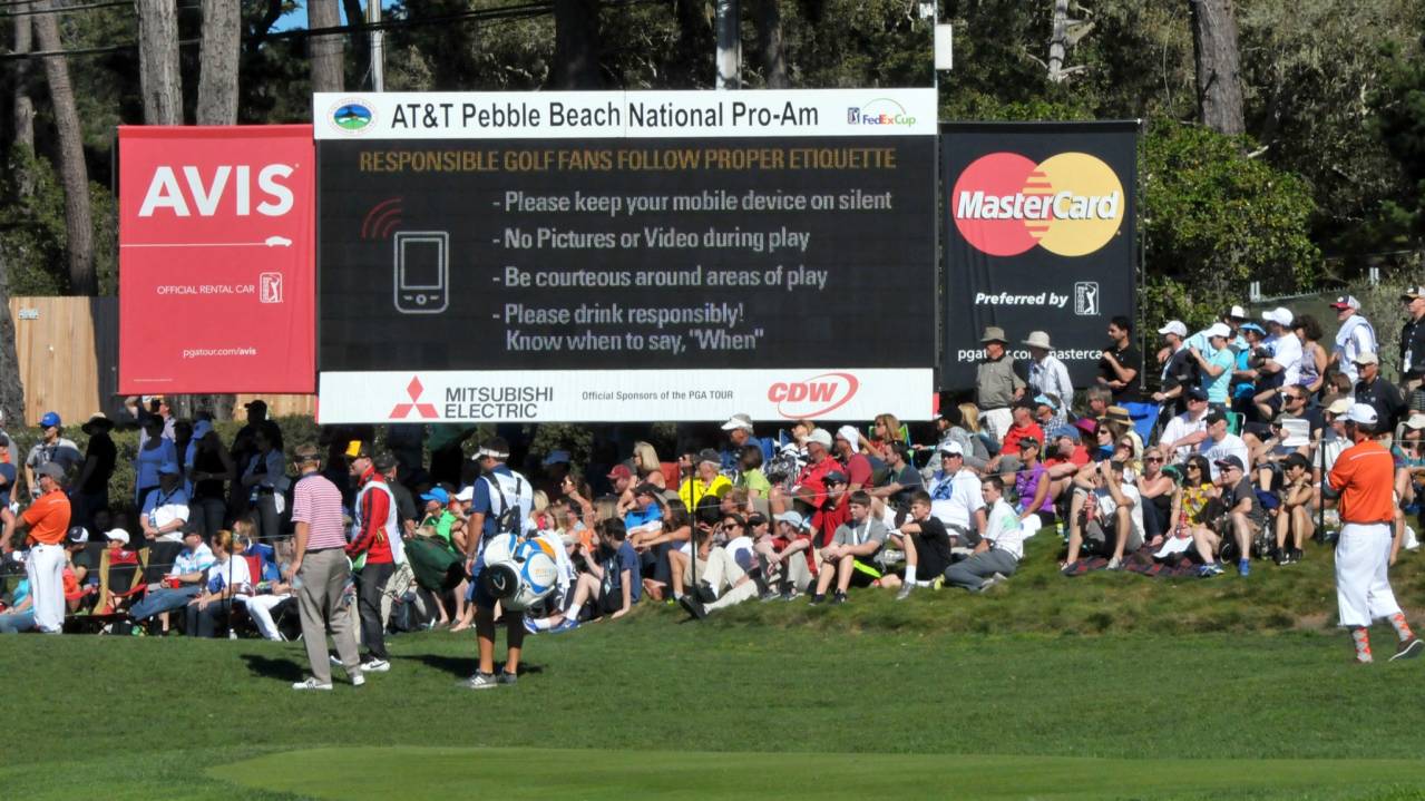 Fans watching the AT&T Pebble Beach Pro-Am