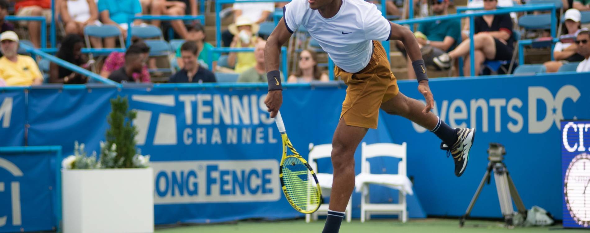 Felix Auger-Aliassime competing at the Citi Open