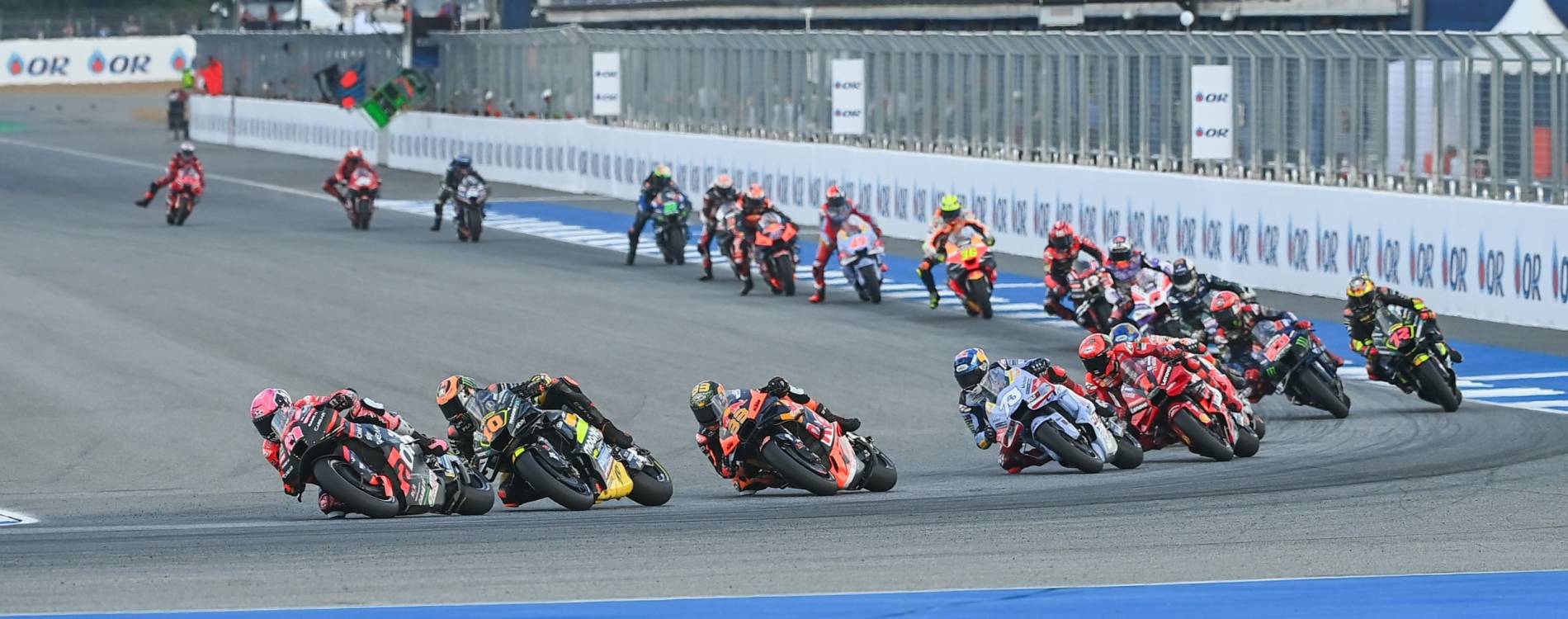 First corner of the MotoGP at Chang International Circuit