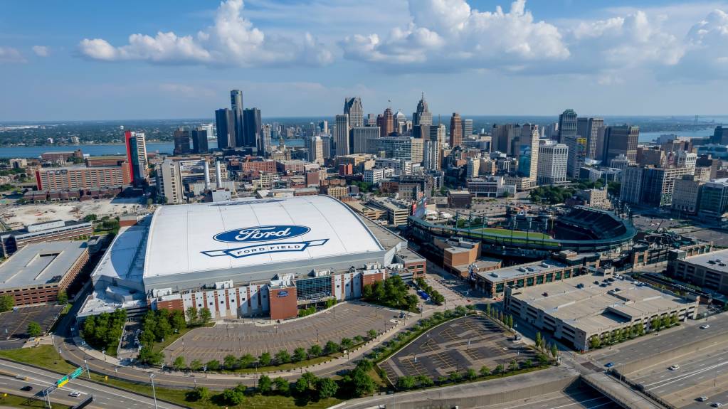 Ford Field is conveniently situated for visitors looking to enjoy the city of Detroit