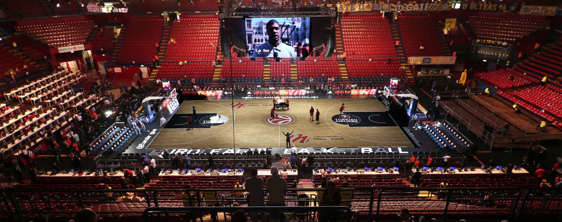 Forum di Assago during staging for the Euroleague Final Four