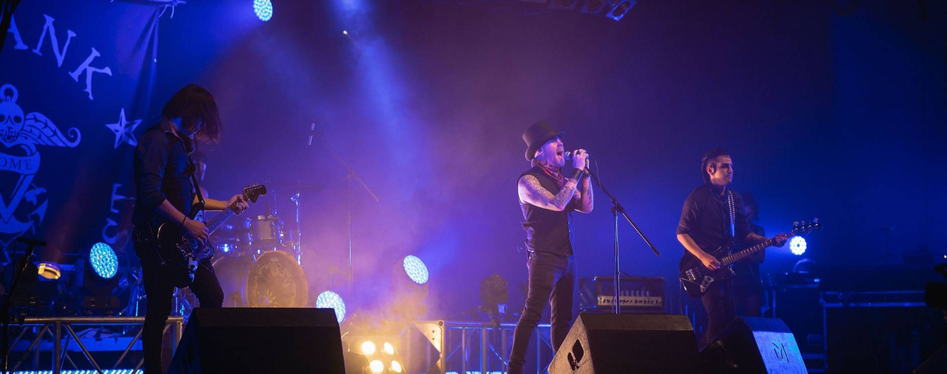 Frank The Baptist performing at Huxley's Neue Welt