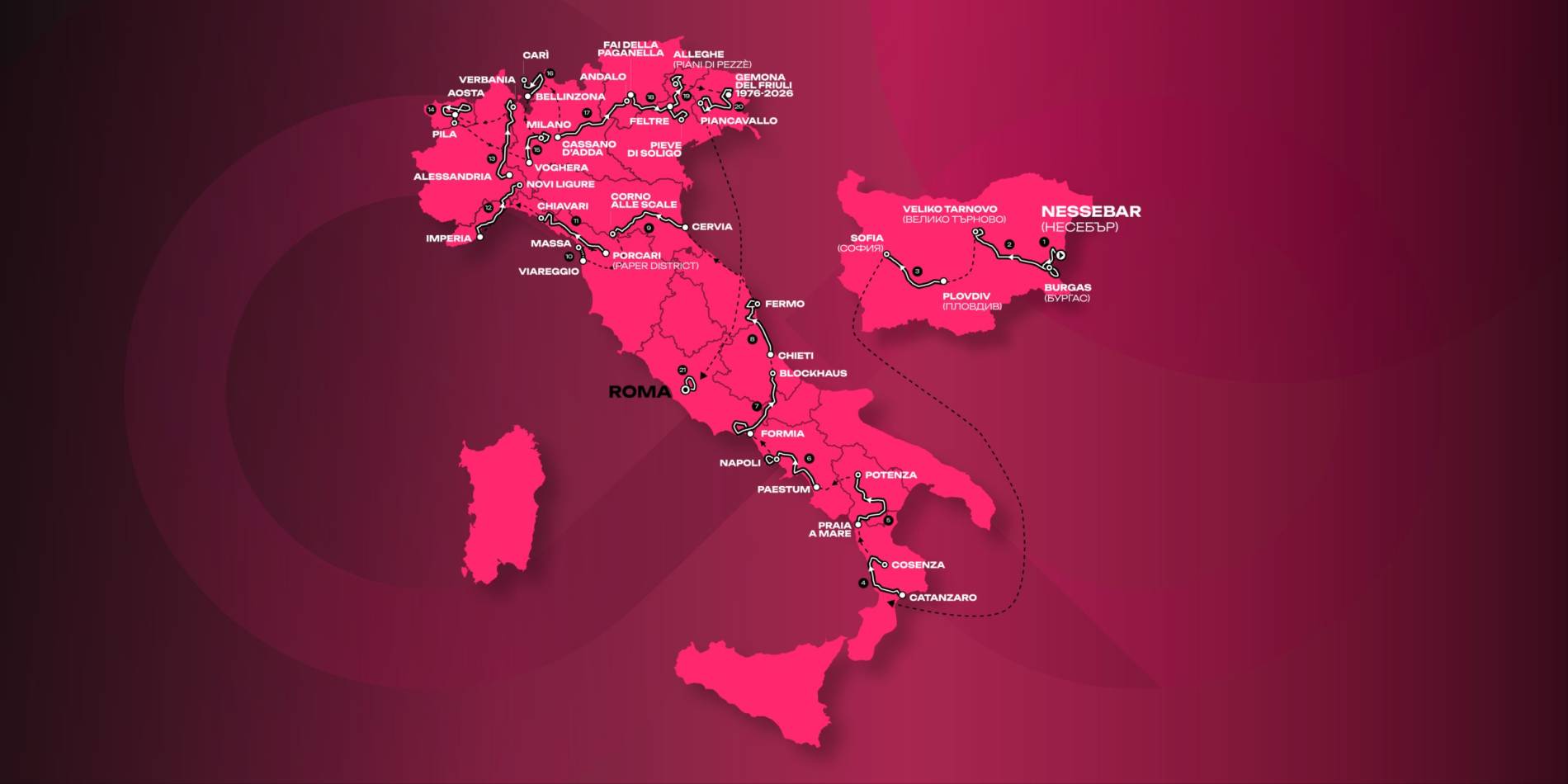 Giro d'Italia Route Map