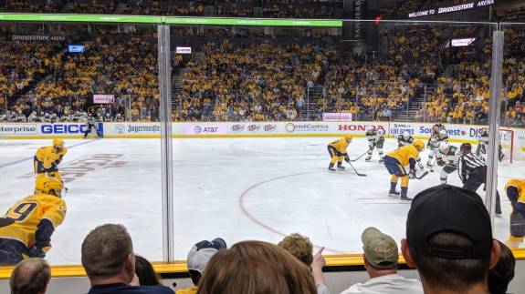 Glass seats in Section 107 at Bridgestone Arena