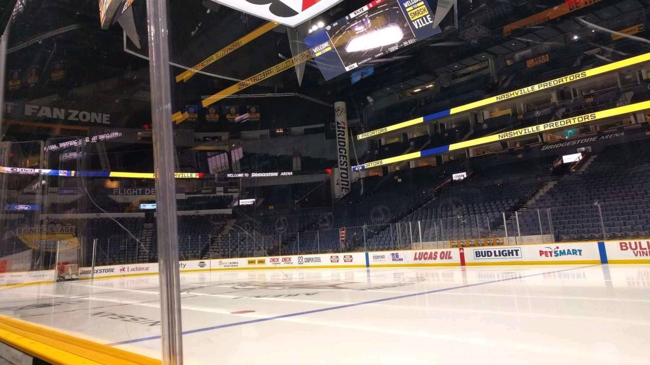 Glass seats in Section 117 at Bridgestone Arena
