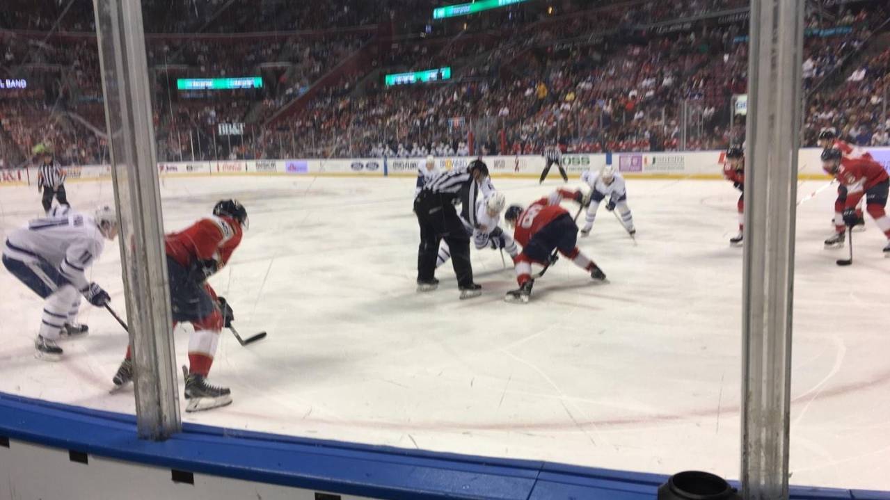Glass Section 114 Second Row at FLA Live Arena