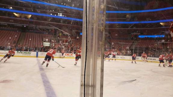 Glass Section 117 Front Row at FLA Live Arena