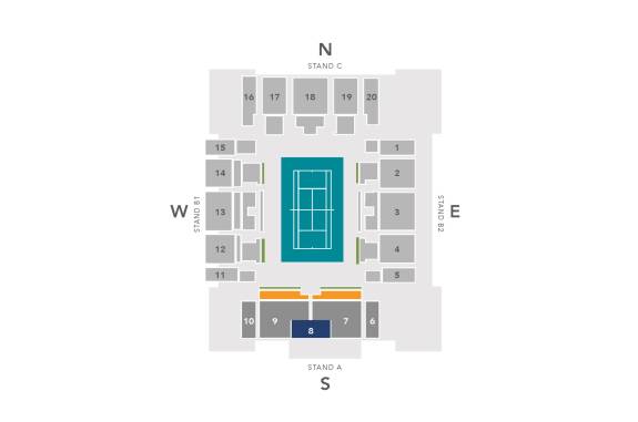 Grandstand Court seating map