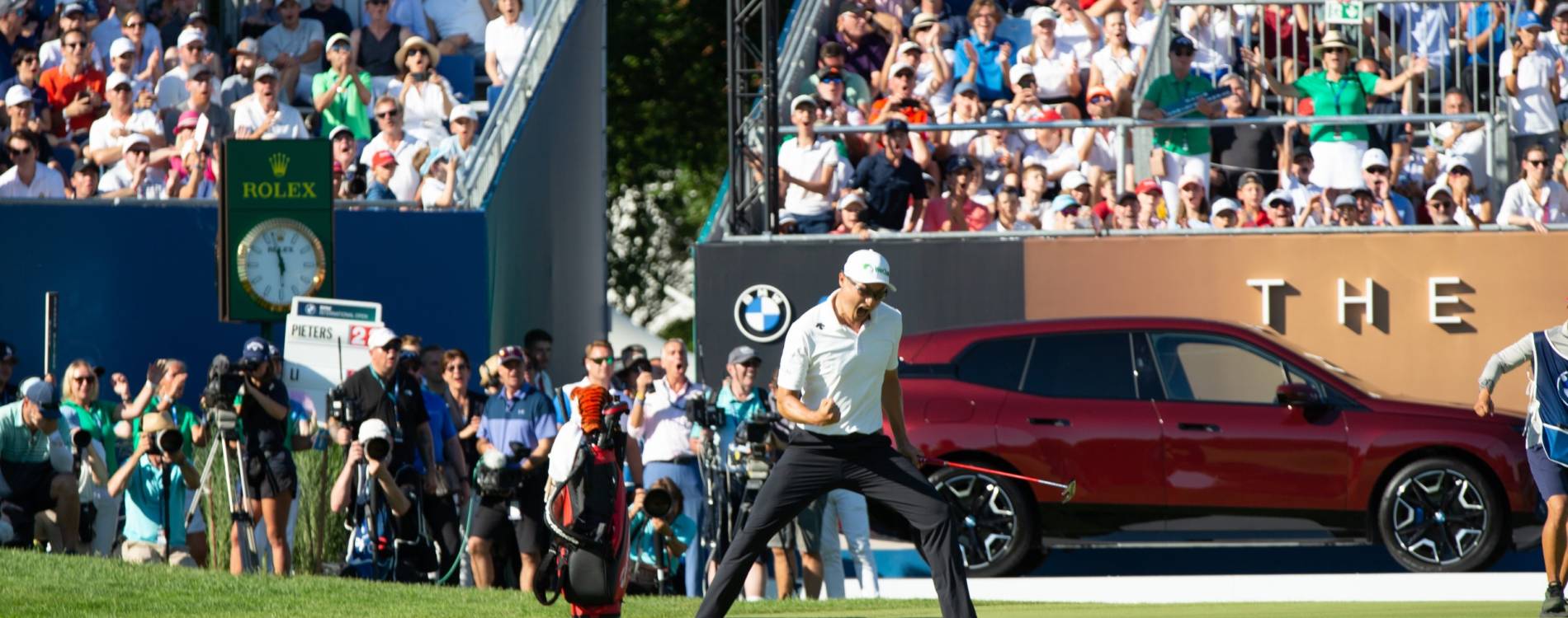 Haotong Li celebrates at the BMW International Open