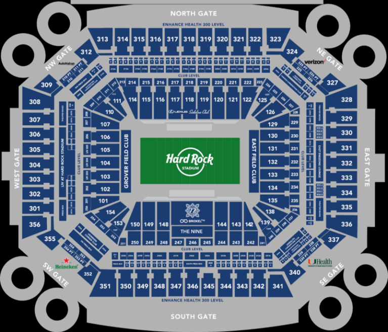 Hard Rock Stadium Map